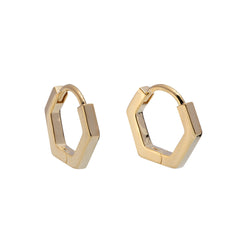 Iko Iko Earrings Huggy Hoop Hex Gold