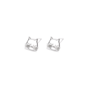 Iko Iko Studs Cat Face Silver