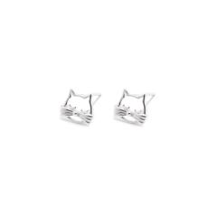 Iko Iko Studs Cat Face Silver