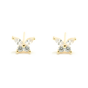 Iko Iko Studs Butterfly Czs Clear Gold