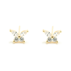 Iko Iko Studs Butterfly Czs Clear Gold