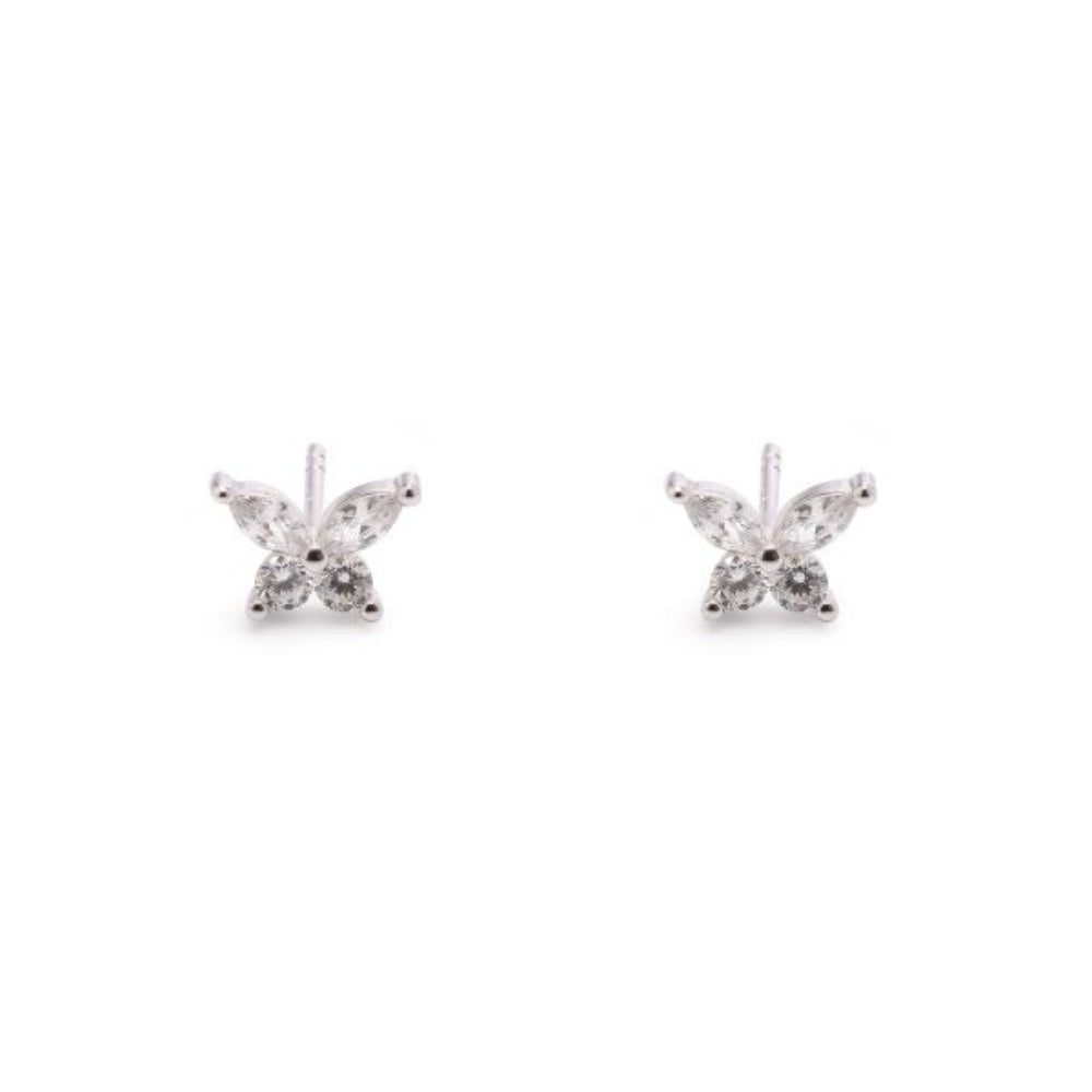 Iko Iko Studs Butterfly Czs Clear Silver