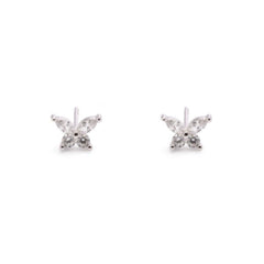 Iko Iko Studs Butterfly Czs Clear Silver
