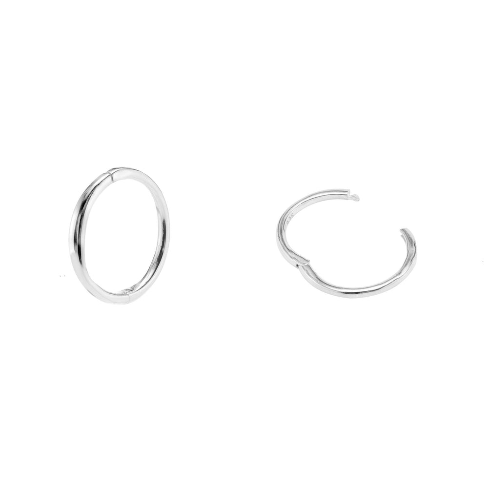 Iko Iko Earrings Hinged Hoop 10mm Silver