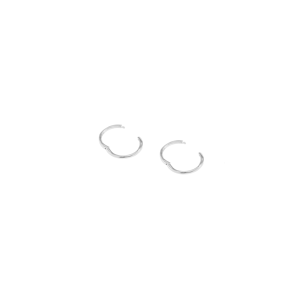 Iko Iko Earrings Hinged Hoop 6mm Silver