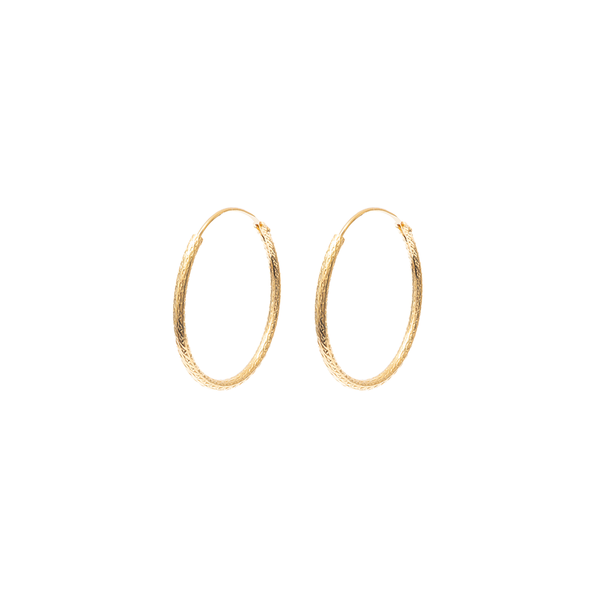Iko Iko Earrings Diamond Etched Hoops Gold