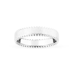 Iko Iko Ring Band Ribbed Edge Silver