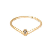 Iko Iko Ring Point with Clear CZ Gold