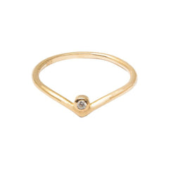 Iko Iko Ring Point with Clear CZ Gold