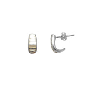 Iko Iko Studs Swoop Stripes Silver
