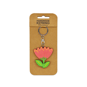 100% NZ Wooden Keyring Pōhutukawa