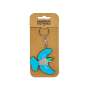 100% NZ Wooden Keyring Tūī