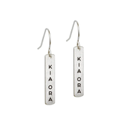 Little Taonga Earrings Te Reo  Kia Ora Silver