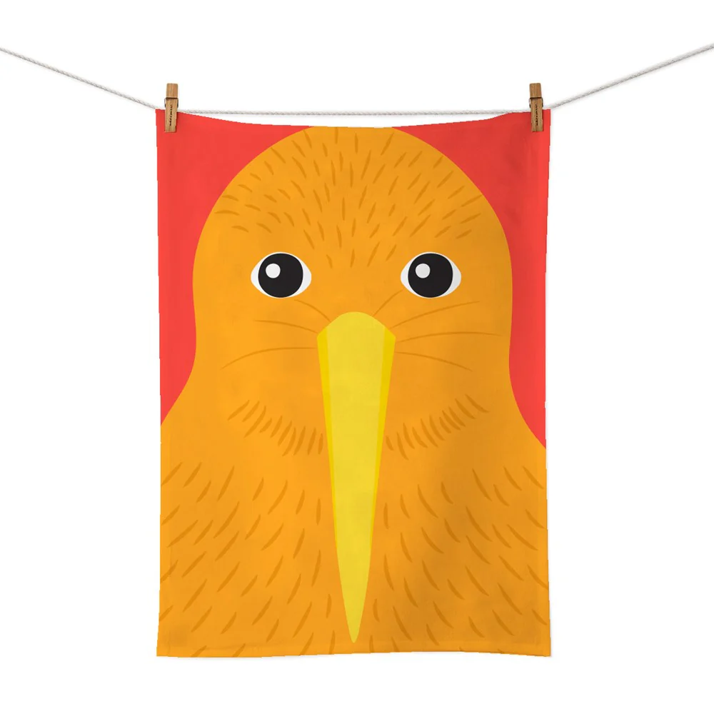 100 % NZ Tea Towel Bright Kiwi