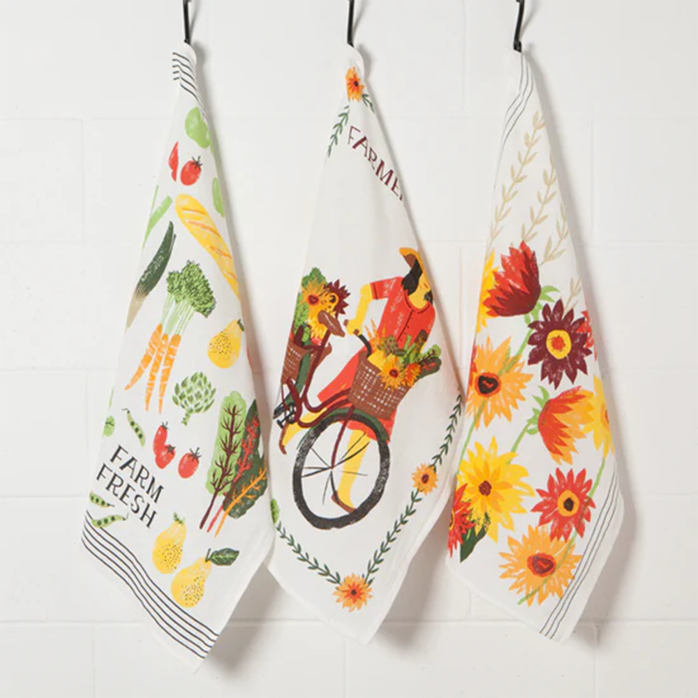 Floursack Tea Towel Market Flowers