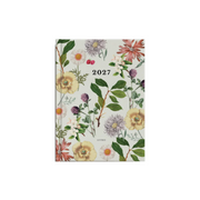 Floral design notebook with '2027' on a white background