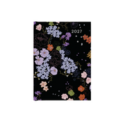 Floral design calendar for 2027 on a black background