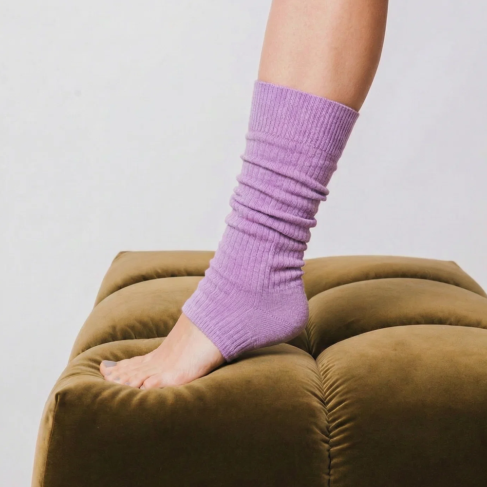 Nooan Possum Merino Wool Leg Warmers Lilac Breeze