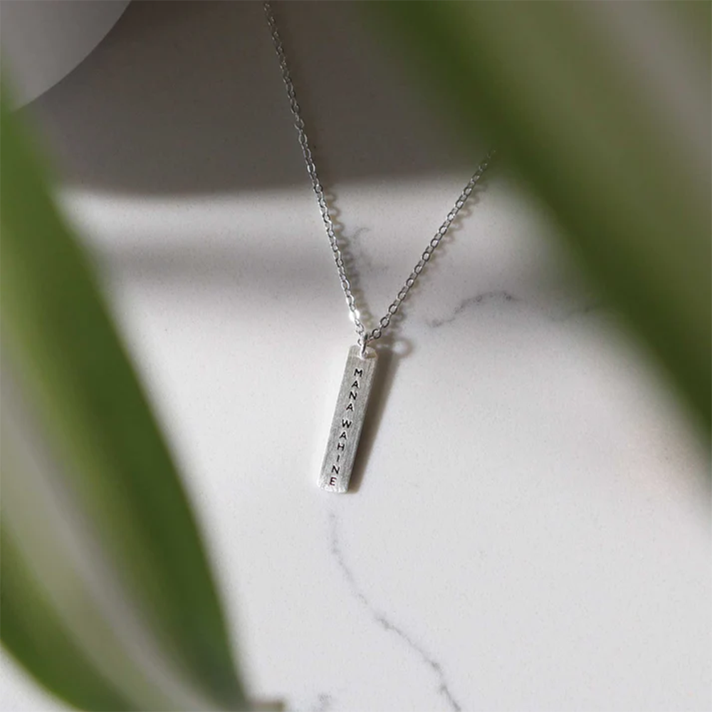 Little Taonga Necklace Te Reo Mana Wahine Silver