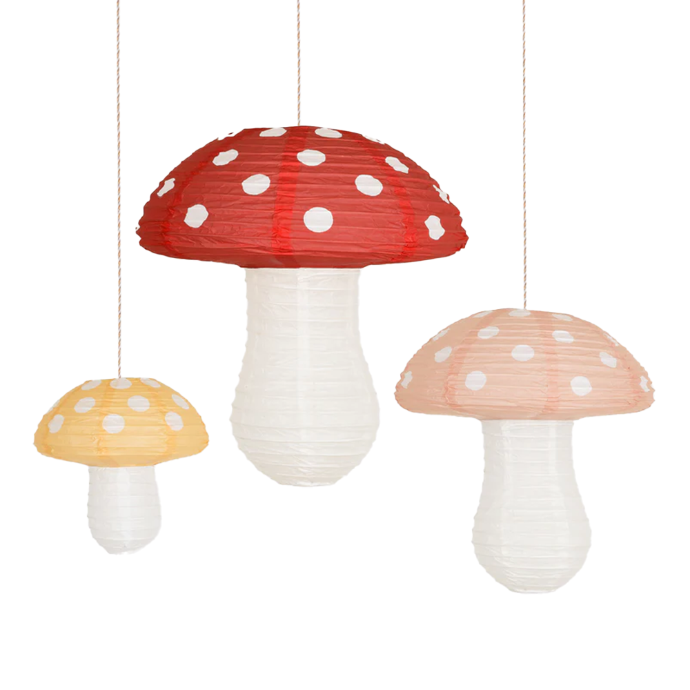 Meri Meri Mushroom Lanterns Set of Three