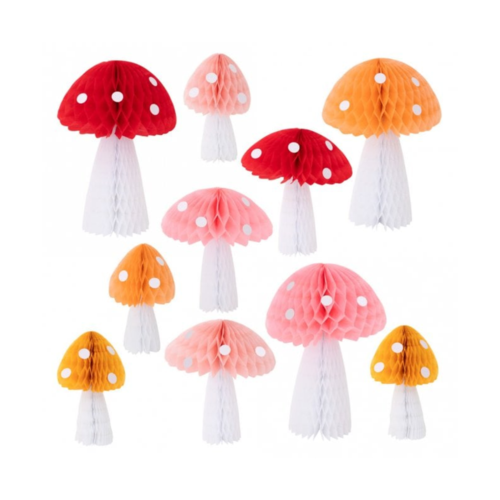 Meri Meri Honeycomb Toadstool Standing Decoration Assorted