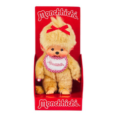Monchhichi 20cm Blonde Girl White Bib
