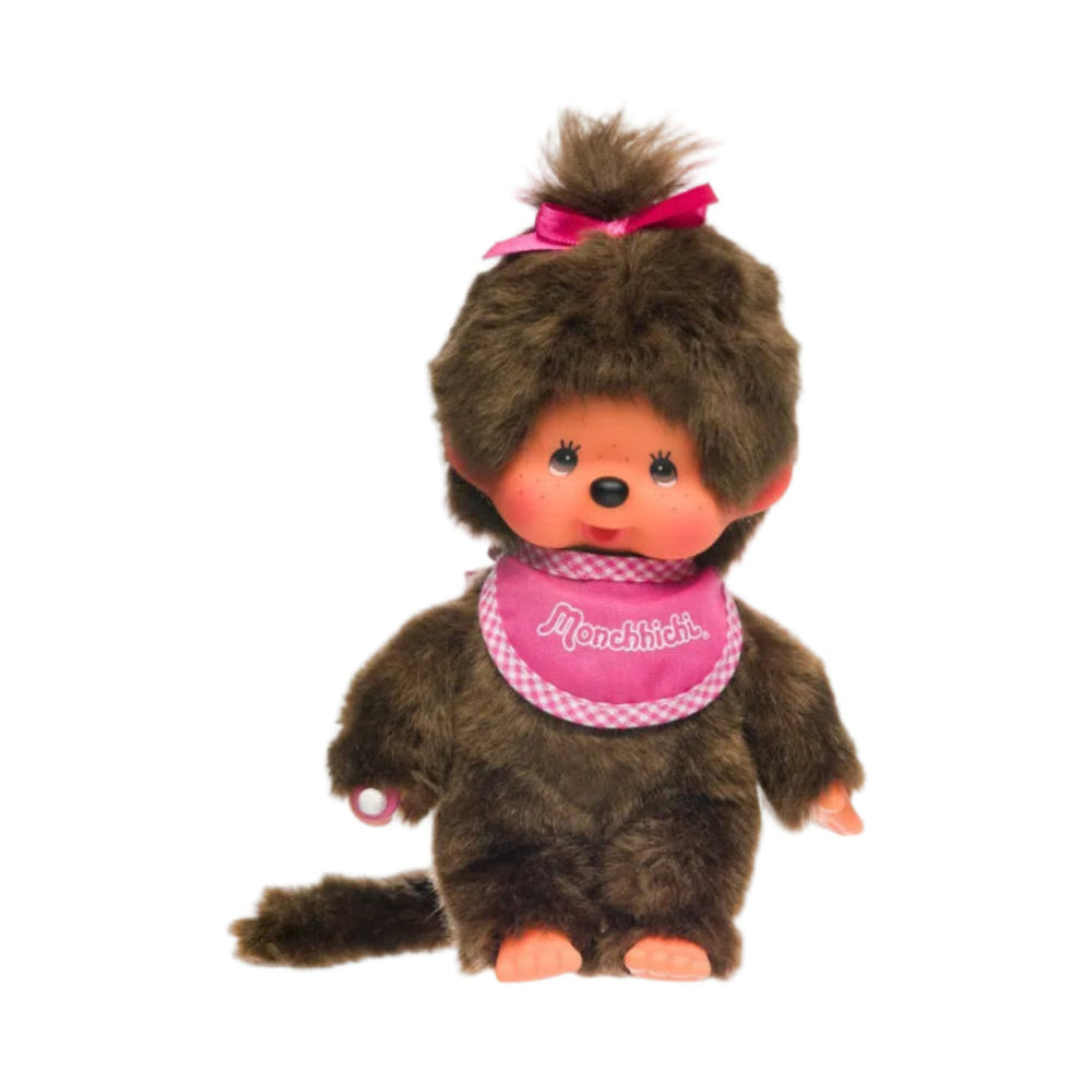 Monchhichi 20cm Classic Girl Pink Bib