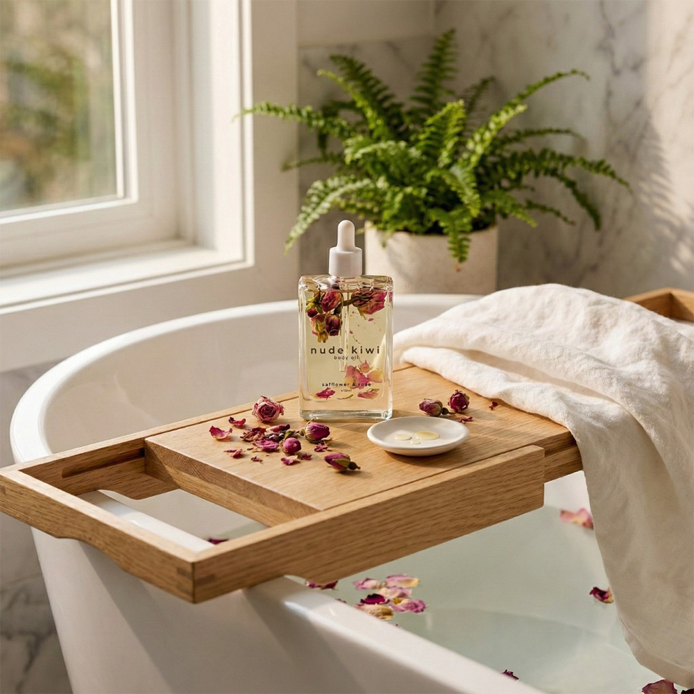 Nude Kiwi Body Oil Safflower and Rose
