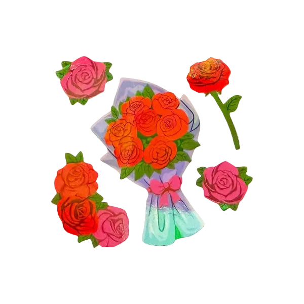 Sticker Garden Sheet Pearl Roses Valentine