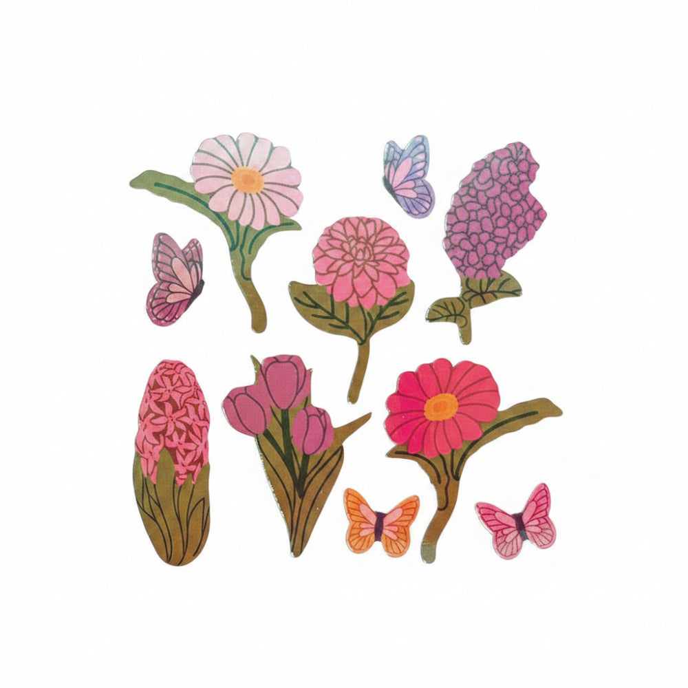 Sticker Garden Sheet Pearl Spring Flowers