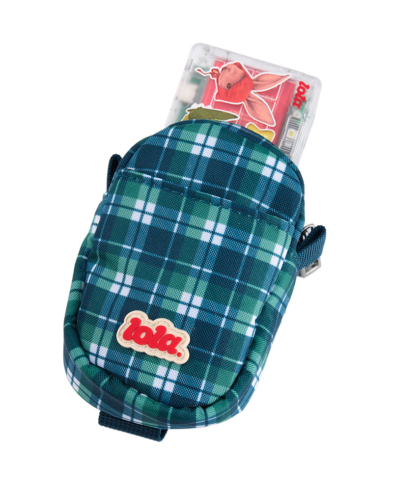 Lola Camera Pouch Blue Tartan
