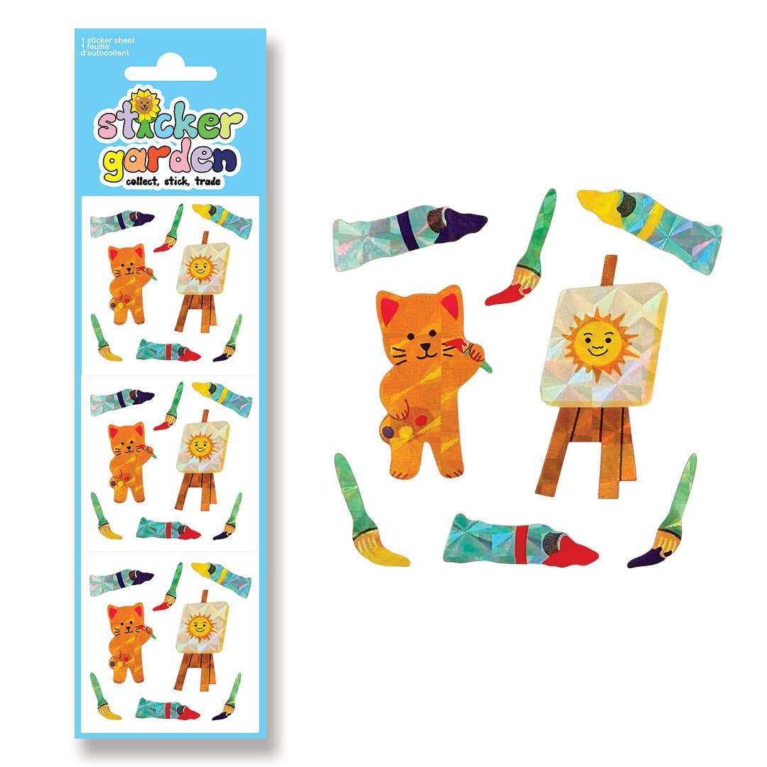 Sticker Garden Sheet Prism Cat Artist Sticker Sheets