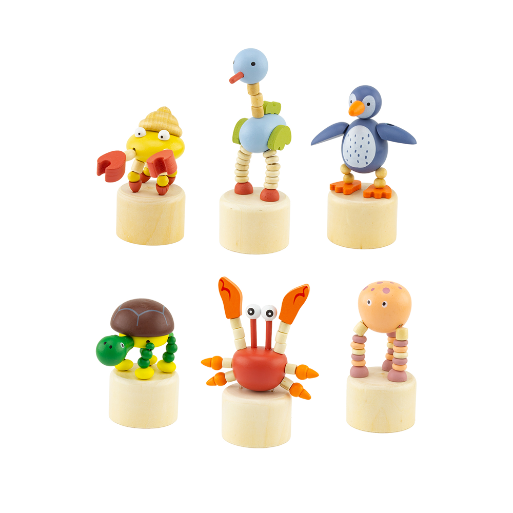 Push Puppet Wooden Sea Creature Assorted