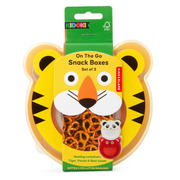 Kiddoki snack boxes set with tiger design on a white background