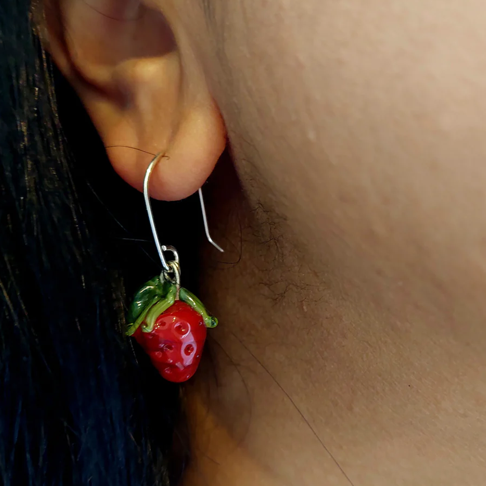 Rainey Designs Glass Strawberry Cluster Earrings