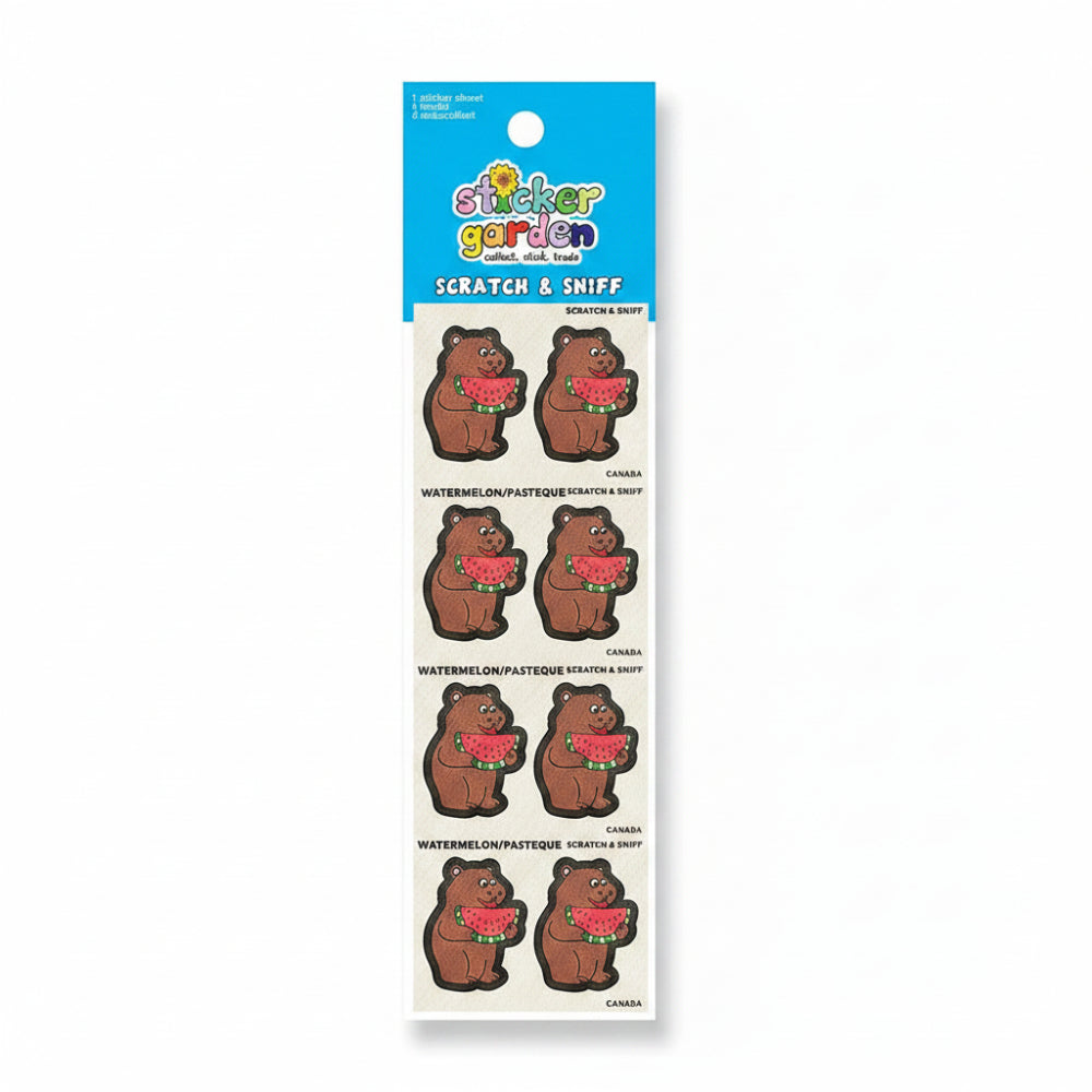 Sticker Garden Sheet Scratch and Sniff  Capybara Watermelon Scent