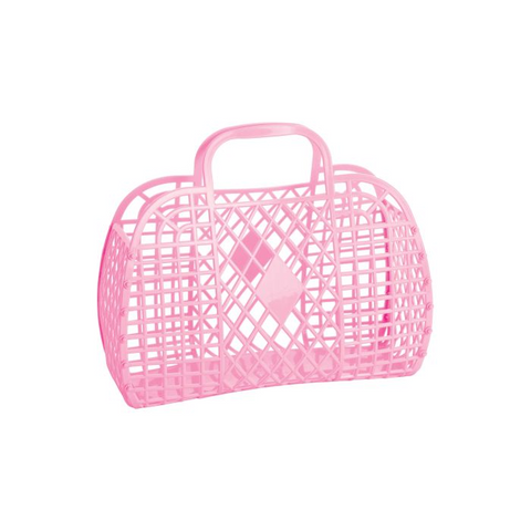 Sun Jellies Small Retro Basket Bubblegum Pink
