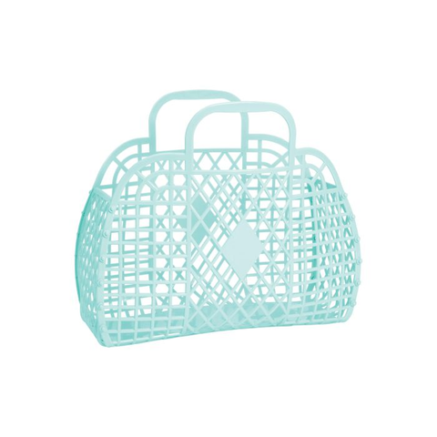 Sun Jellies Small  Retro Basket Seafoam