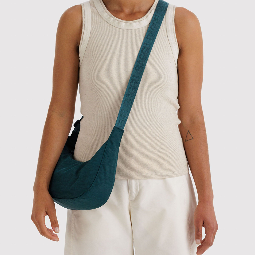Baggu Small Nylon Crescent Bag Deep Sea
