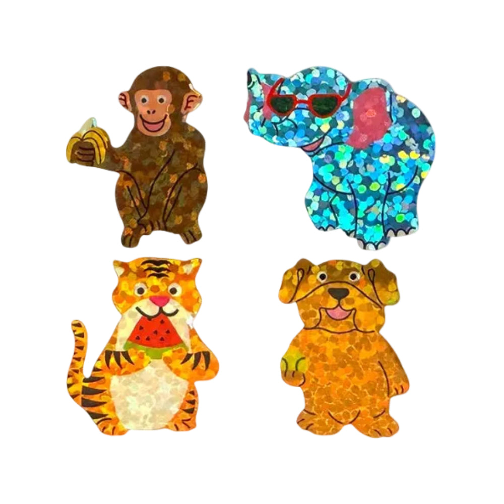 Sticker Garden Sheet Sparkle Animals Having Fun