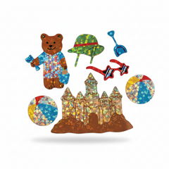 Sticker Garden Sheet Sparkle Bear at the Beach