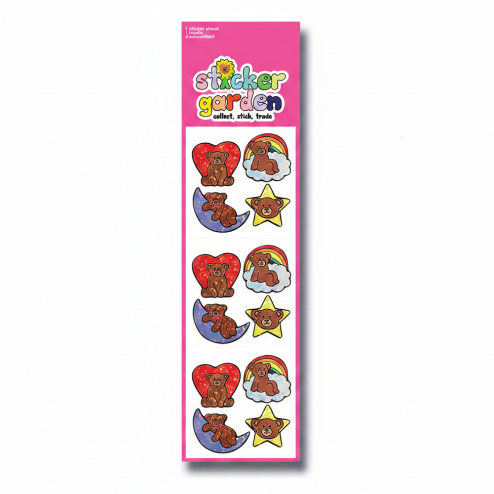 Sticker Garden Sheet Sparkle Bears in the Clouds