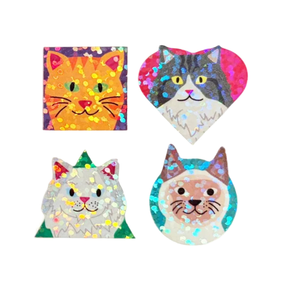 Sticker Garden Sheet Sparkle Cats Learn Shapes Nostalgia