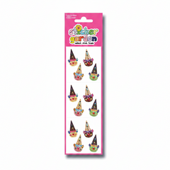 Sticker Garden Sheet Sparkle Clown Ice Cream Cone