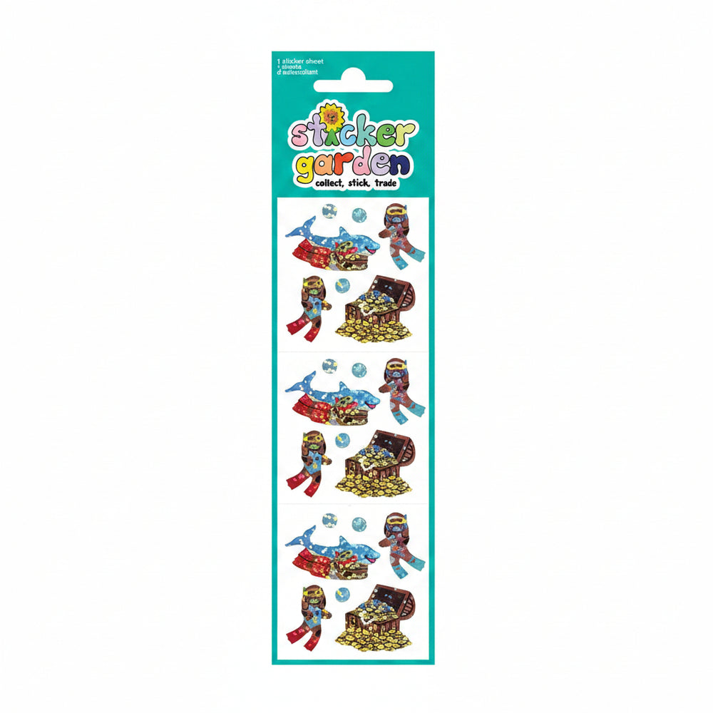 Sticker Garden Sheet Sparkle Diving Dogs