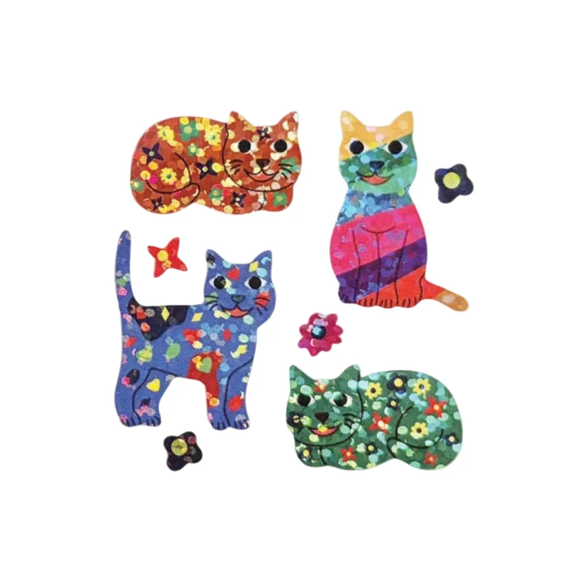 Sticker Garden Tear Off Square Groovy Cats