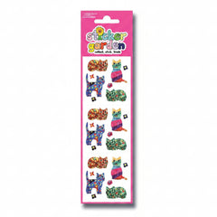 Sticker Garden Sheet Sparkle Groovy Cats