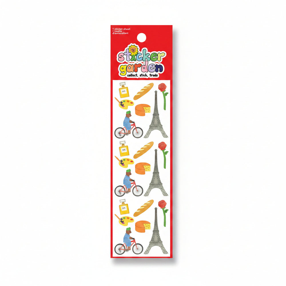 Sticker Garden Sheet Twinkle Bear Biking in Paris
