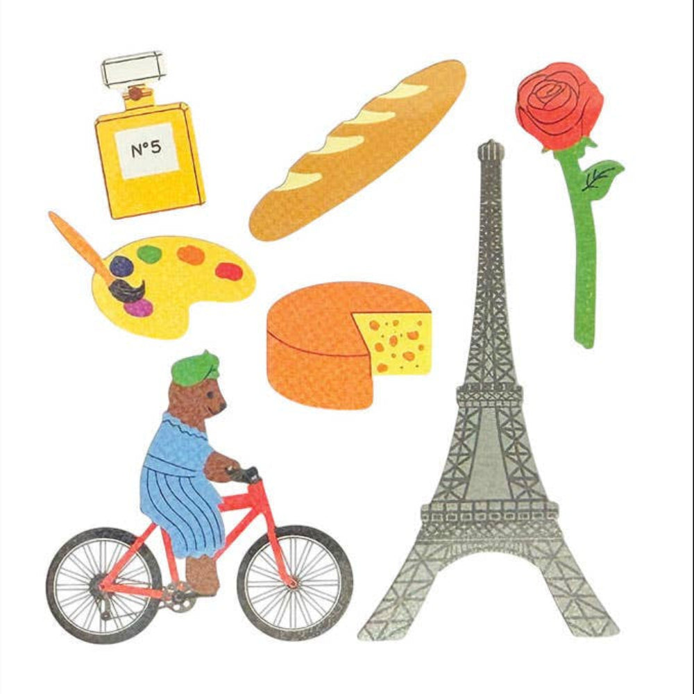 Sticker Garden Sheet Twinkle Bear Biking in Paris