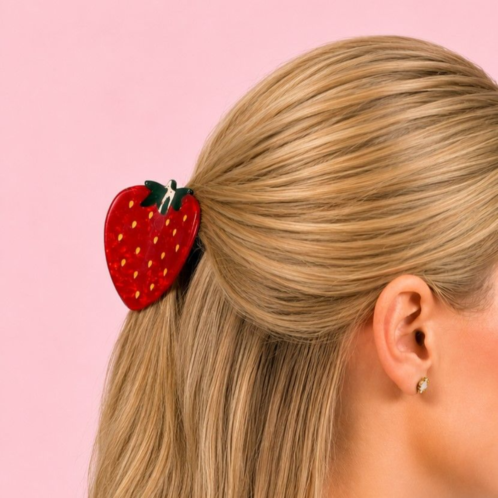Pop Perspex Claw Clip Strawberry Red